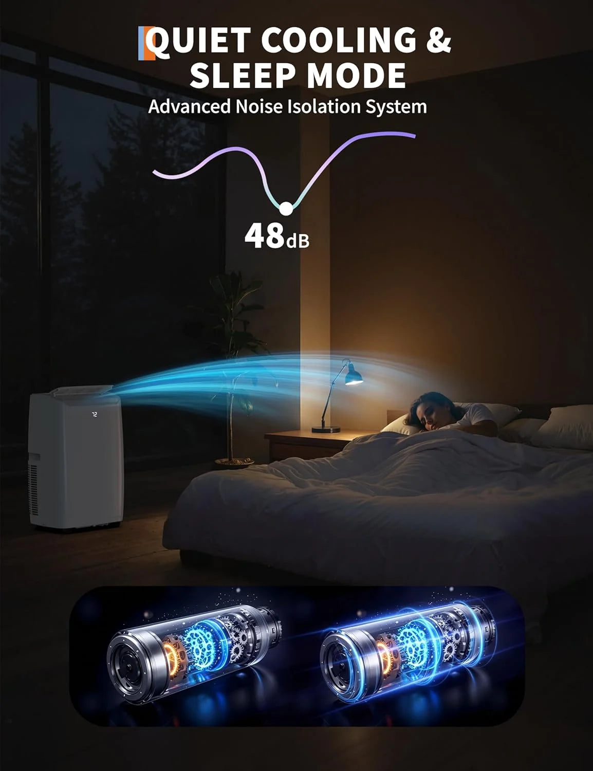 Portable Air Conditioner 14000 BTU for Large Rooms up to 750 Sq.Ft, Efficient Cooling AC Unit with 4 Modes, Cool, Fan, Dehumidify & Sleep, Remote Control & Installation Kit Included