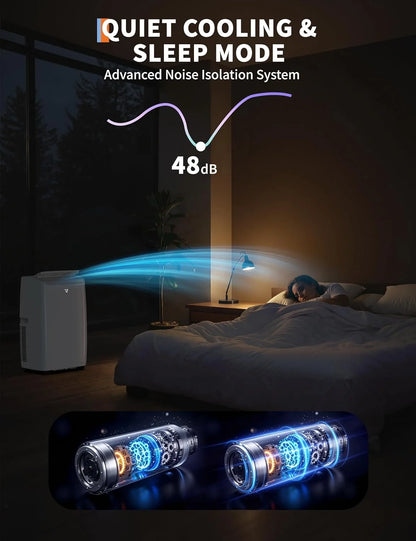 Portable Air Conditioner 14000 BTU for Large Rooms up to 750 Sq.Ft, Efficient Cooling AC Unit with 4 Modes, Cool, Fan, Dehumidify & Sleep, Remote Control & Installation Kit Included