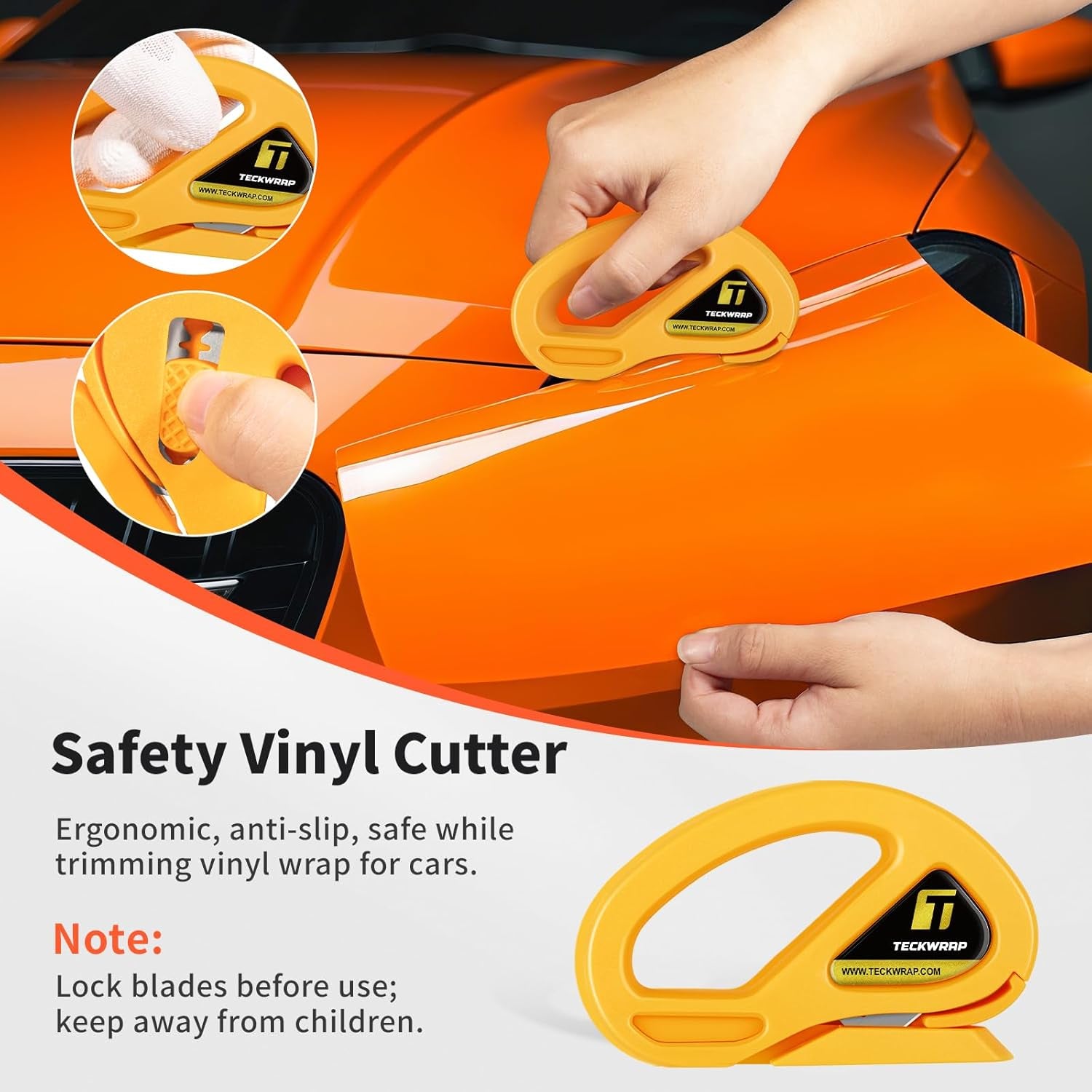 Vehicle Vinyl Wrap Tool Kit Window Tinting Tools Car Wrap Kit, Felt Squeegee, Retractable Utility Knife, Safety Vinyl Film Cutter, Wrap Tools for Car, Window Tint