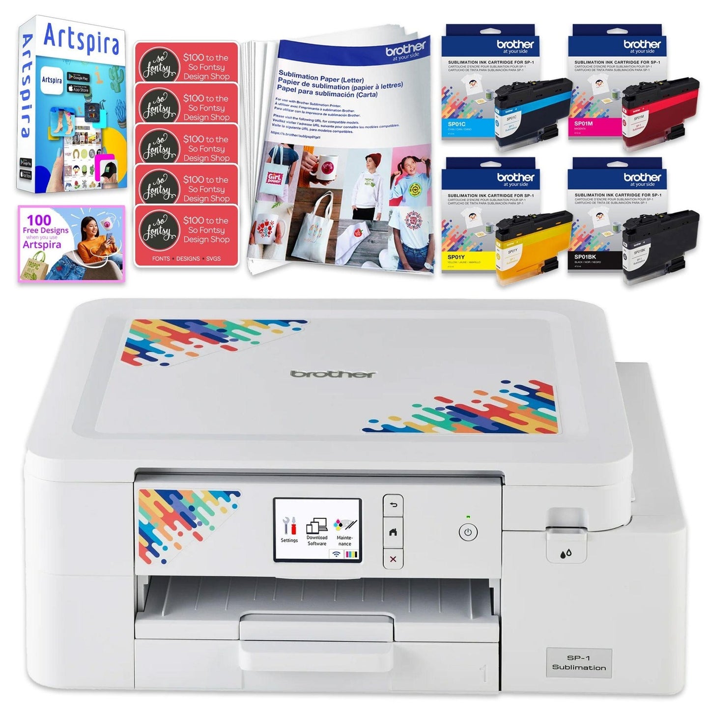 Brother SP-1 Sublimation Printer with Deluxe Starter Bundle