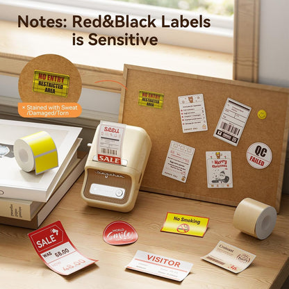 NIIMBOT Refill Label- 300DPI Red & Black Dual Color Sticker Paper round (1.18"X1.18"/30X30Mm) for School, Office, Retail, Baking & Safety Labels - Compatible with Pro Series Label Makers