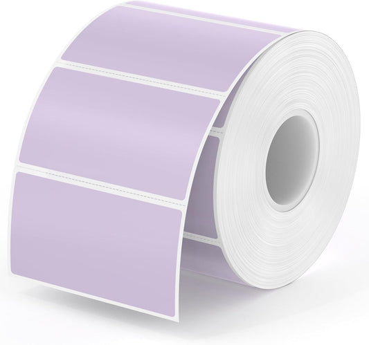 MUNBYN 2.25"X1.25" Thermal Sticker Labels, Purple Self-Adhesive Barcode Label Paper for Direct Thermal Printer and Business, Multi-Purpose Rectangle Address Shipping Mailing Sticker,1000 Sheets/Roll