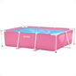 Rectangular Metal Frame 7Ft X 23In above Ground Swimming Pool, Pink