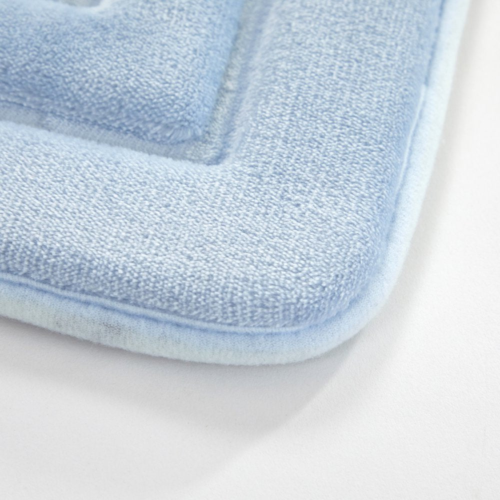 2 Piece Blue Memory Foam Bath Rug Set, Available in Multiple Colors