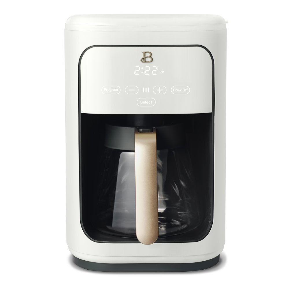 14-Cup Programmable Drip Coffee Maker with Touch-Activated Display, White Icing by Drew Barrymore