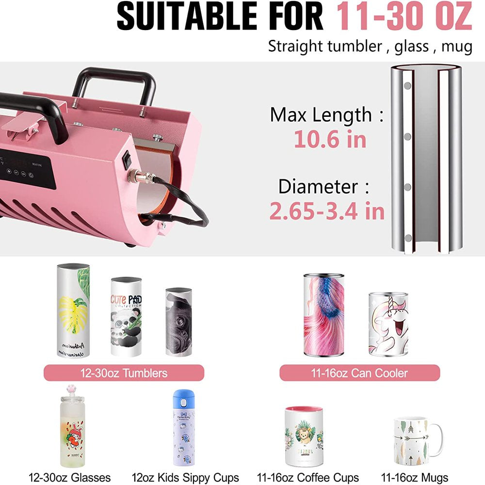 30Oz  Machine, Tumbler Press for 11Oz-30Oz Straight Sublimation Blanks Cup Tumbler, DIY Cup Mug Heat Press Machine