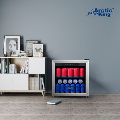 48-Can Beverage Fridge & Cooler with Electrical Control, Stainless Steel Look, ARV48B1AST