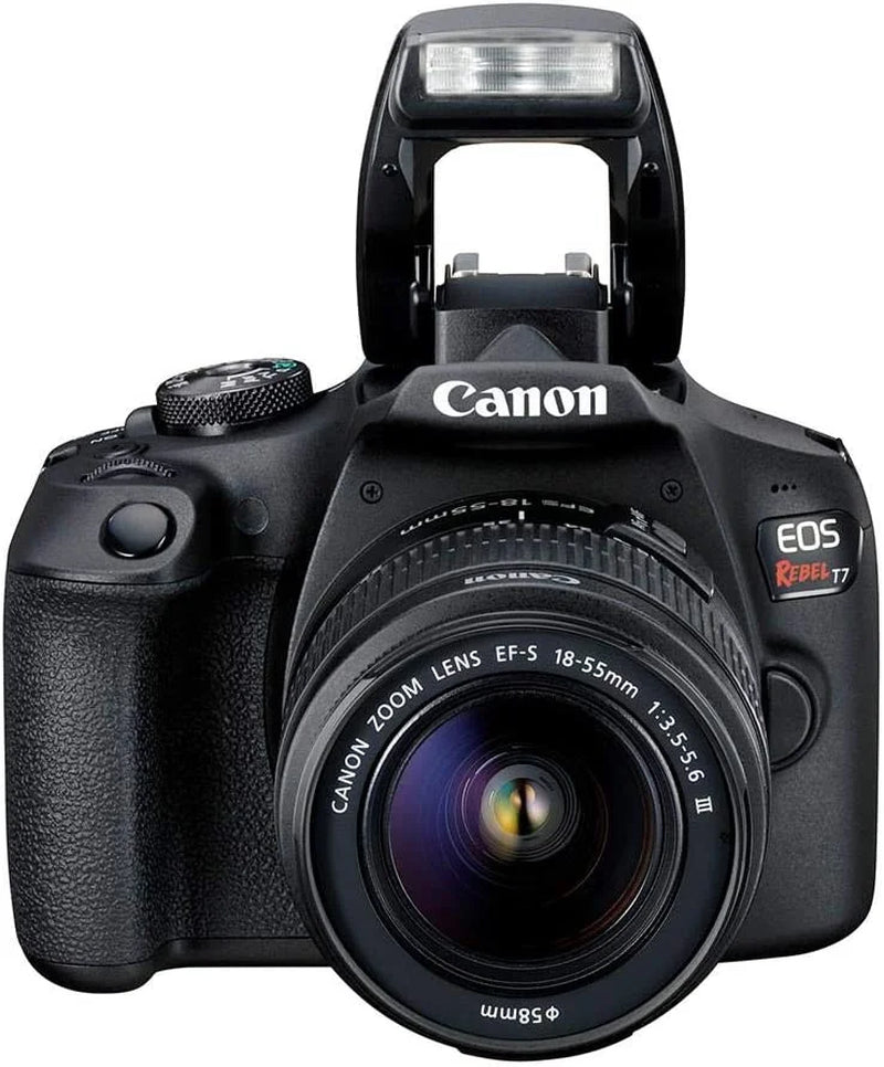 Canon EOS Rebel T7 DSLR Camera with 18-55Mm Lens (Wi-Fi) Bundle with Bag, 64GB Memory Card & Accessories (International Model)