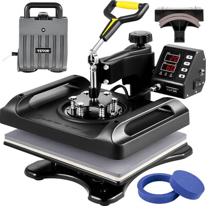 brand 5 in 1 Upgrade Heat Press Machine 12 X 15 Inch with FCC&CE Quality-Safety Certification Heat Press 800W Combo Multifunctional Sublimation 360° Rotation Heat Press Shirt Printing Machine