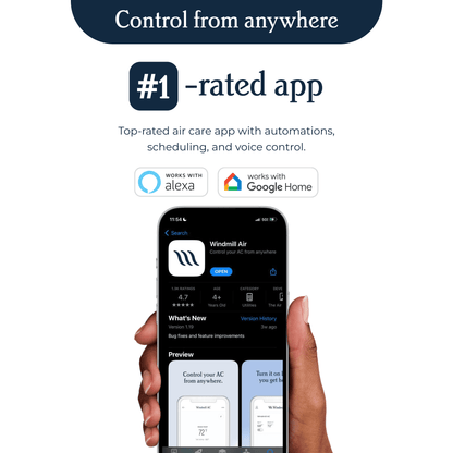 6,000 BTU Window Air Conditioner - Quiet & Smart, Cools up to 250 Sq. Ft. - #1 Easy Install No Assembly, App/Wi-Fi, Voice-Enabled, Remote Control, 2X Insulation, White