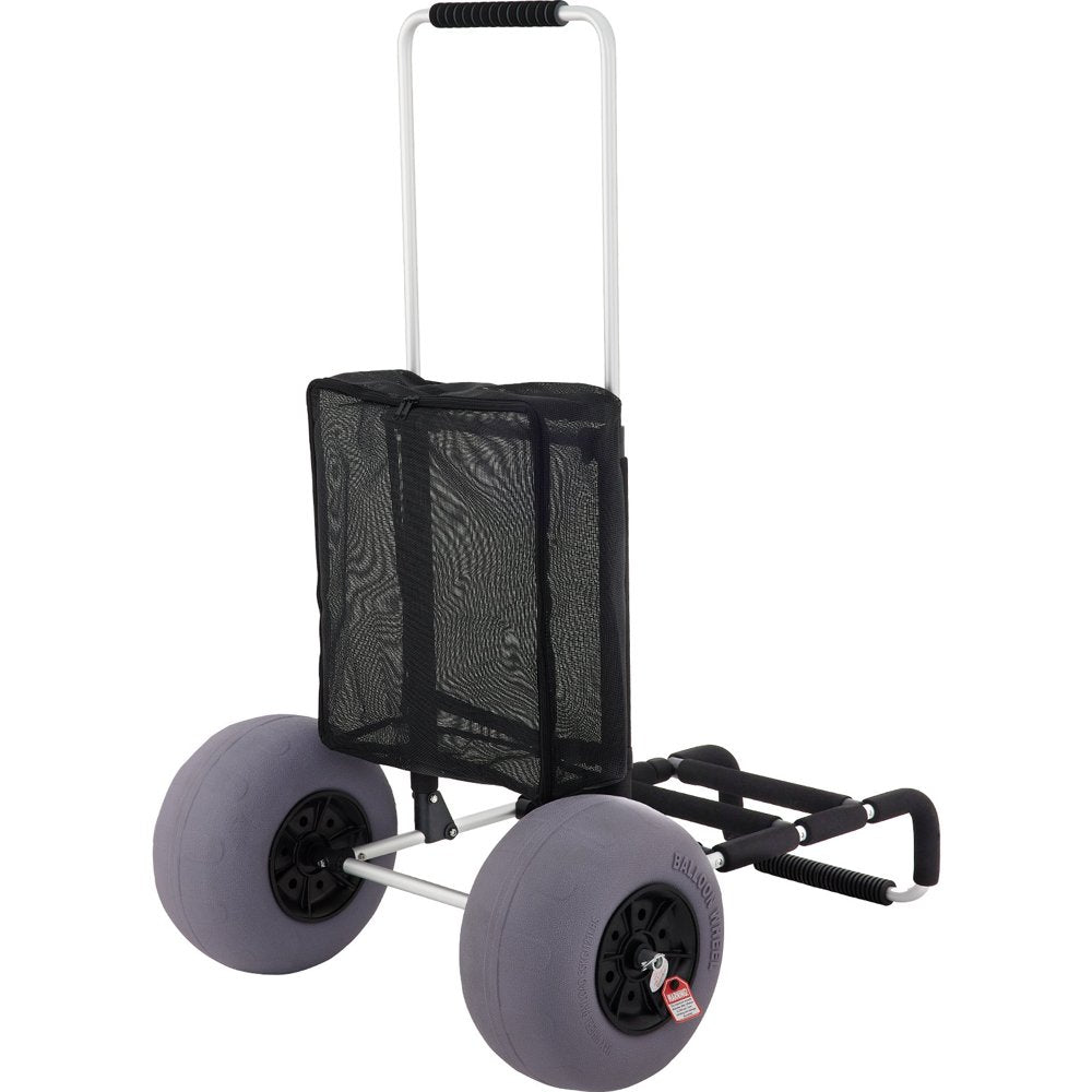 Beach Cart for Sand, 23" X 15" Cargo Deck, 13" TPU Balloon Wheels, 165LBS Loading