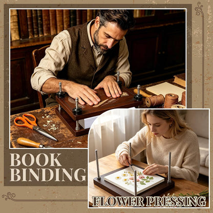 FOGWOWO 152Pcs Book Binding Kits with 7.9" X 11.6" Book Press for DIY Craft | Book Binding Kit for Beginners,Bamboo Bookbinding Press,Book Making Kit,Book Binding Material with Instruction Video Tutorial