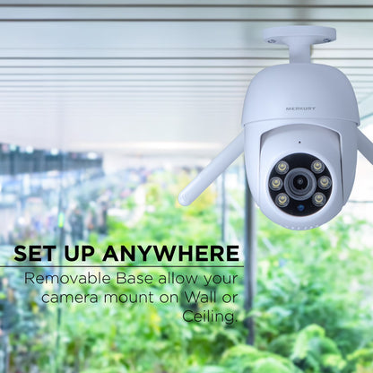 Outdoor Camera 1080P - Auto-Follow PTZ Security Cam, White (1-Pack)