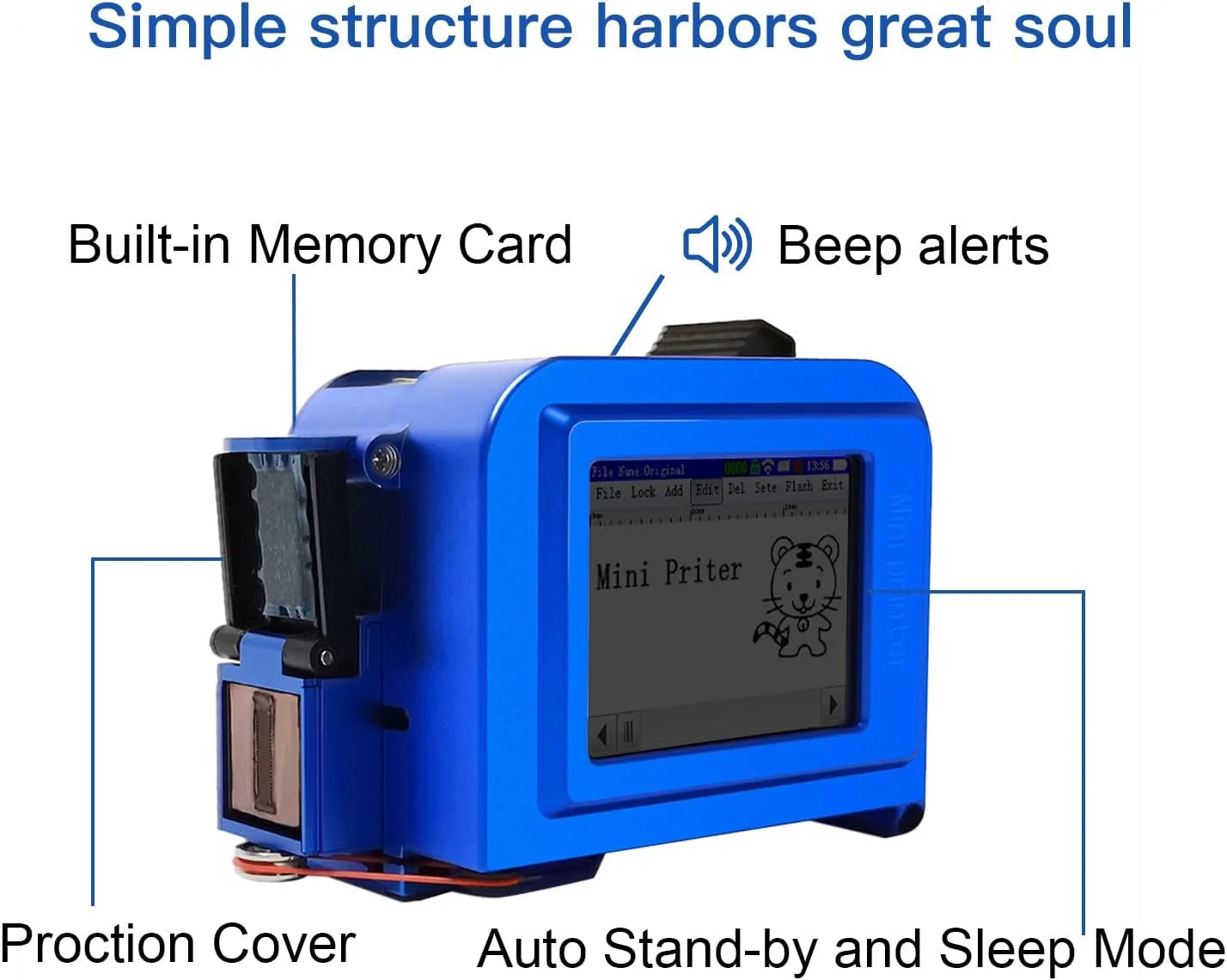Portable Mini Handheld Inkjet Printer for All Materials PC11 Plus, Upgraded Label Printer for Date Time Barcode Logo Qrcode Batch Number Image Icons, 25 Languages(With 1 Ink Cartridge)