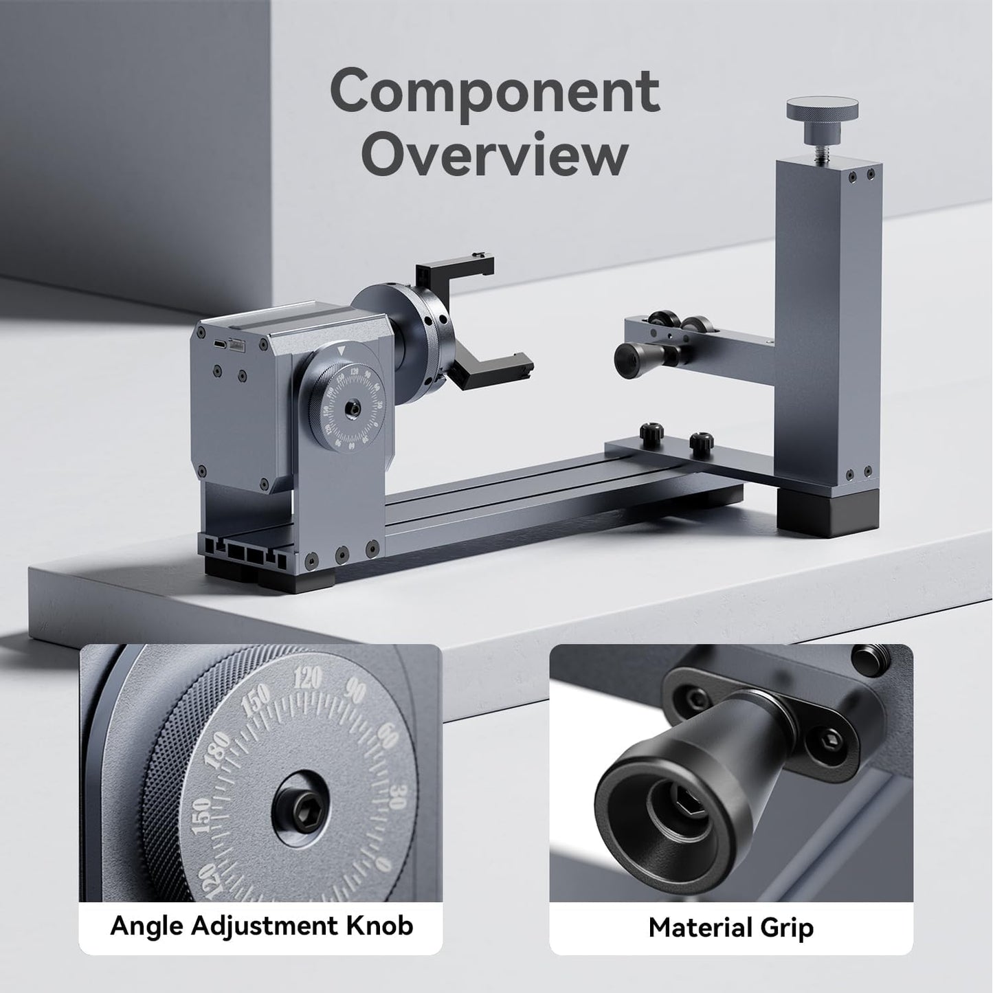 LONGER Rotary Extender (With Riser) Is Ideal for Engraving Cylindrical, Wine Glass, and Irregular Objects. Compatible with Nano, Nano Pro, Ray5, B1, and Most Other Laser Engravers.