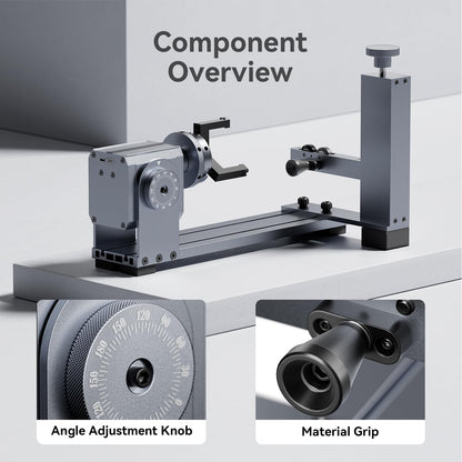 LONGER Rotary Extender (With Riser) Is Ideal for Engraving Cylindrical, Wine Glass, and Irregular Objects. Compatible with Nano, Nano Pro, Ray5, B1, and Most Other Laser Engravers.
