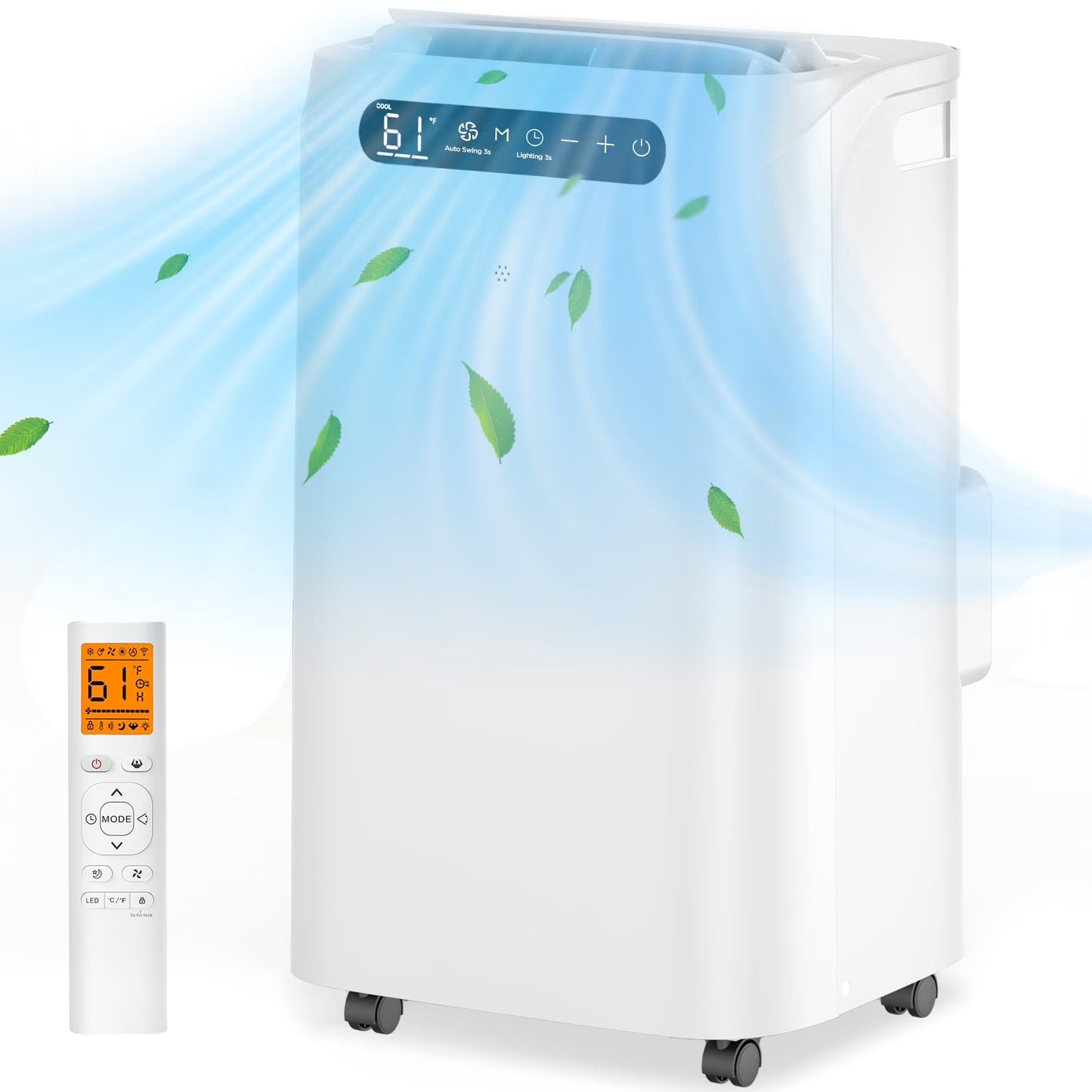 14000 BTU Portable Air Conditioner Cools up to 700 Sq. Ft, 3-In-1 AC, Dehumidifier, Fan