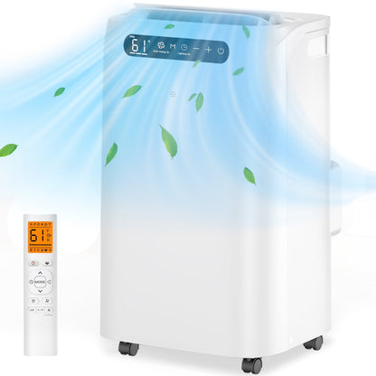 14000 BTU Portable Air Conditioner Cools up to 700 Sq. Ft, 3-In-1 AC, Dehumidifier, Fan