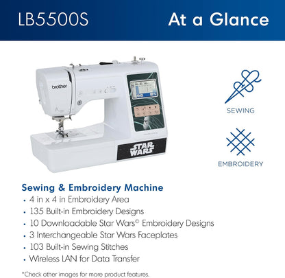 Brother LB5500S Star Wars 2-In-1 Combo Sewing & Embroidery Machine, 4" X 4" Embroidery Area
