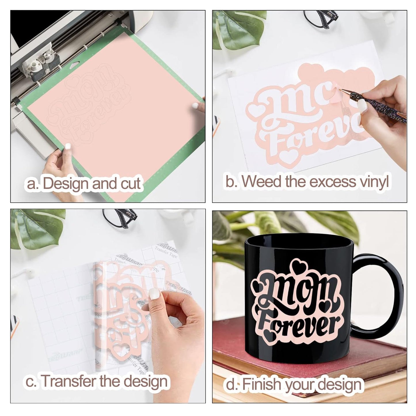 001 Vinyl Glossy Permanent Vinyl Adhesive Vinyl Roll for Cutters, Signs, Scrapbooking, Craft, Die Cutters 12" X 20Ft, Glossy Pastel Pink