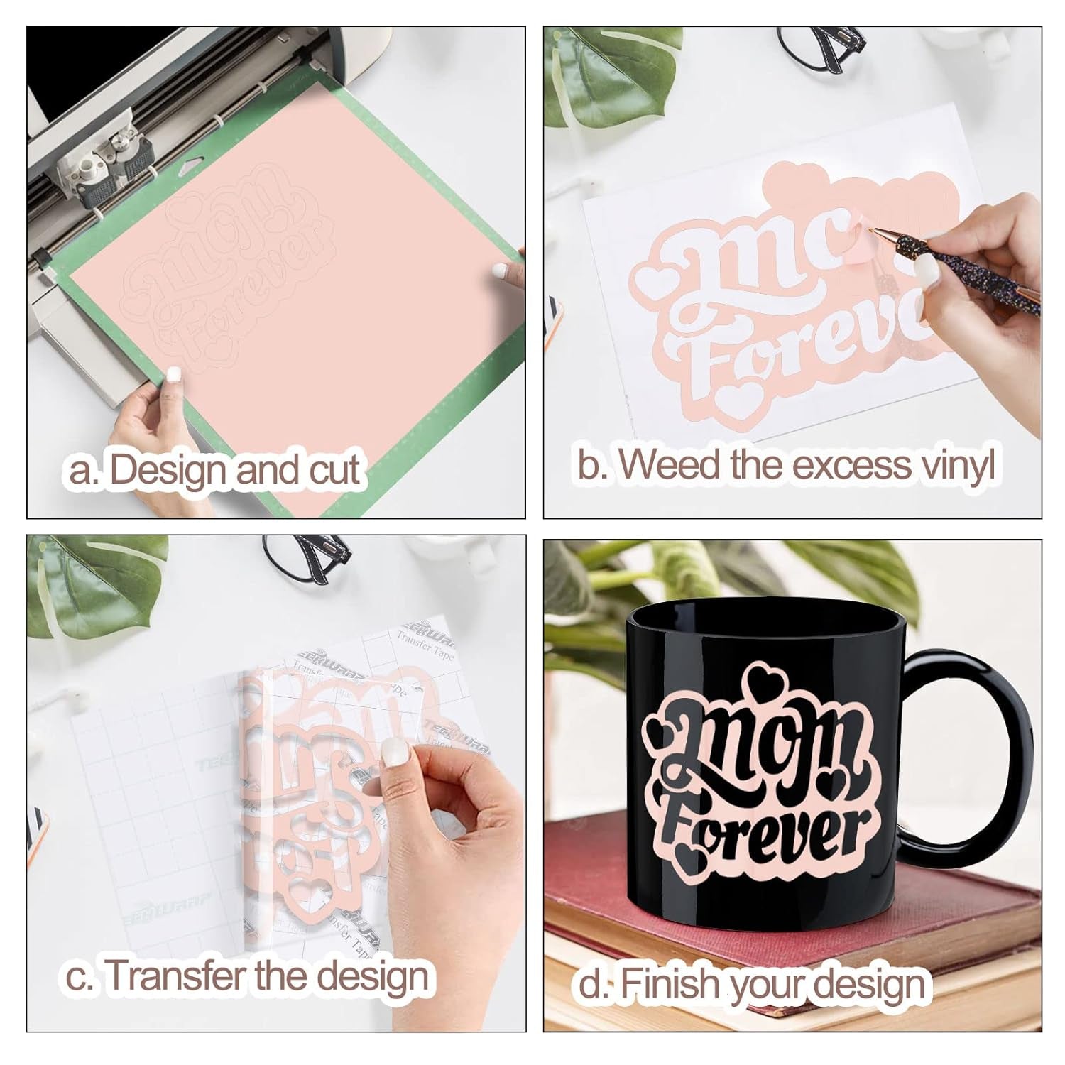 001 Vinyl Glossy Permanent Vinyl Adhesive Vinyl Roll for Cutters, Signs, Scrapbooking, Craft, Die Cutters 12" X 20Ft, Glossy Pastel Pink