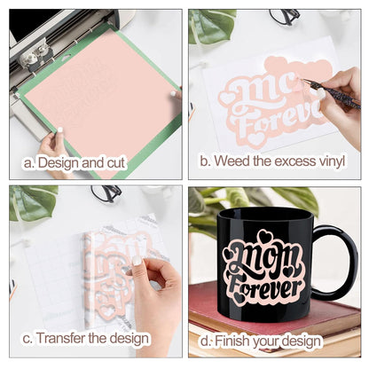 001 Vinyl Glossy Permanent Vinyl Adhesive Vinyl Roll for Cutters, Signs, Scrapbooking, Craft, Die Cutters 12" X 20Ft, Glossy Pastel Pink