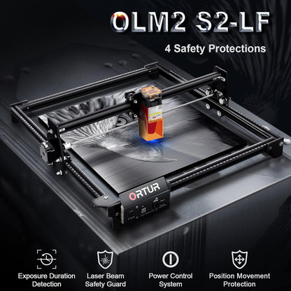 ORTUR Laser Engraver, Laser Master 2 S2 LF, 5500Mw Laser Engraving Cutting Machine, 0.17 * 0.25Mm Fixed-Focus Laser Cutter