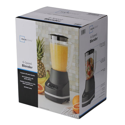 6-Speed Blender with 48 Oz/1.5 L Pitcher, Black, New