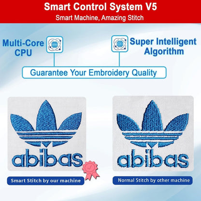 S-1501 Commercial Embroidery Machine with 15 Needles,14"X20" Embroidery Area,1200Spm Max Speed,12" Touch Screen, Wifi Available, Capable of Embroidering on 3D Caps, Flat, T-Shirt and More