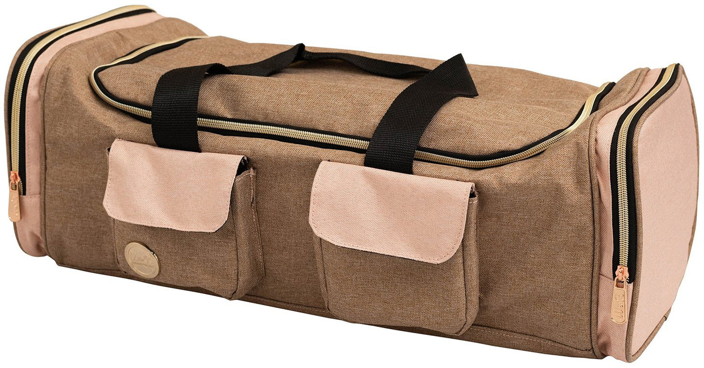 Crafter'S Machine Tote-Taupe & Pink