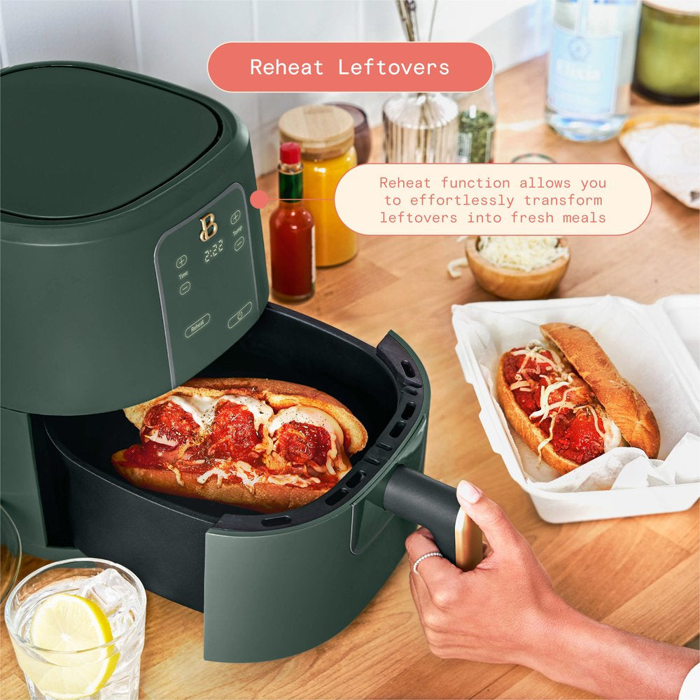 3 Qt Air Fryer with Turbocrisp Technology, Limited Edition Thyme Green by Drew Barrymore