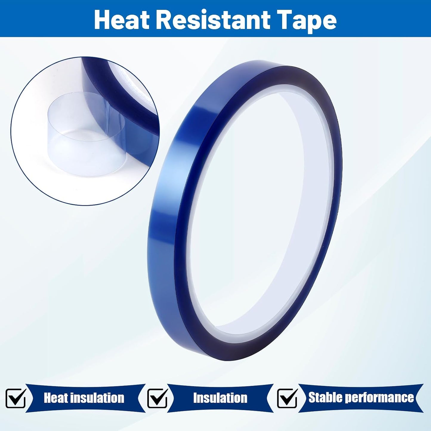 Heat Tape for Sublimation, 10 Rolls Sublimation Heat Resistant Tape, 10Mm × 30M (98Ft) Heat Transfer Tape Sublimation Heat Tape for Press Electronic Soldering Insulation, No Residue