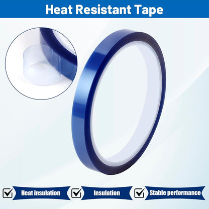 Heat Tape for Sublimation, 10 Rolls Sublimation Heat Resistant Tape, 10Mm × 30M (98Ft) Heat Transfer Tape Sublimation Heat Tape for Press Electronic Soldering Insulation, No Residue