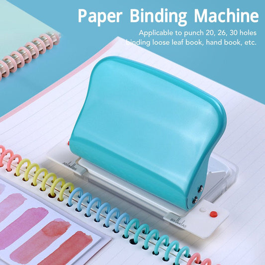 Paper Binding Machine, Clamshell Plastic Tray Coil Book Hole Puncher Effortless 10 Sheets Capacity DIY with Scale Line for A4 A5 A6 A7 for Desk