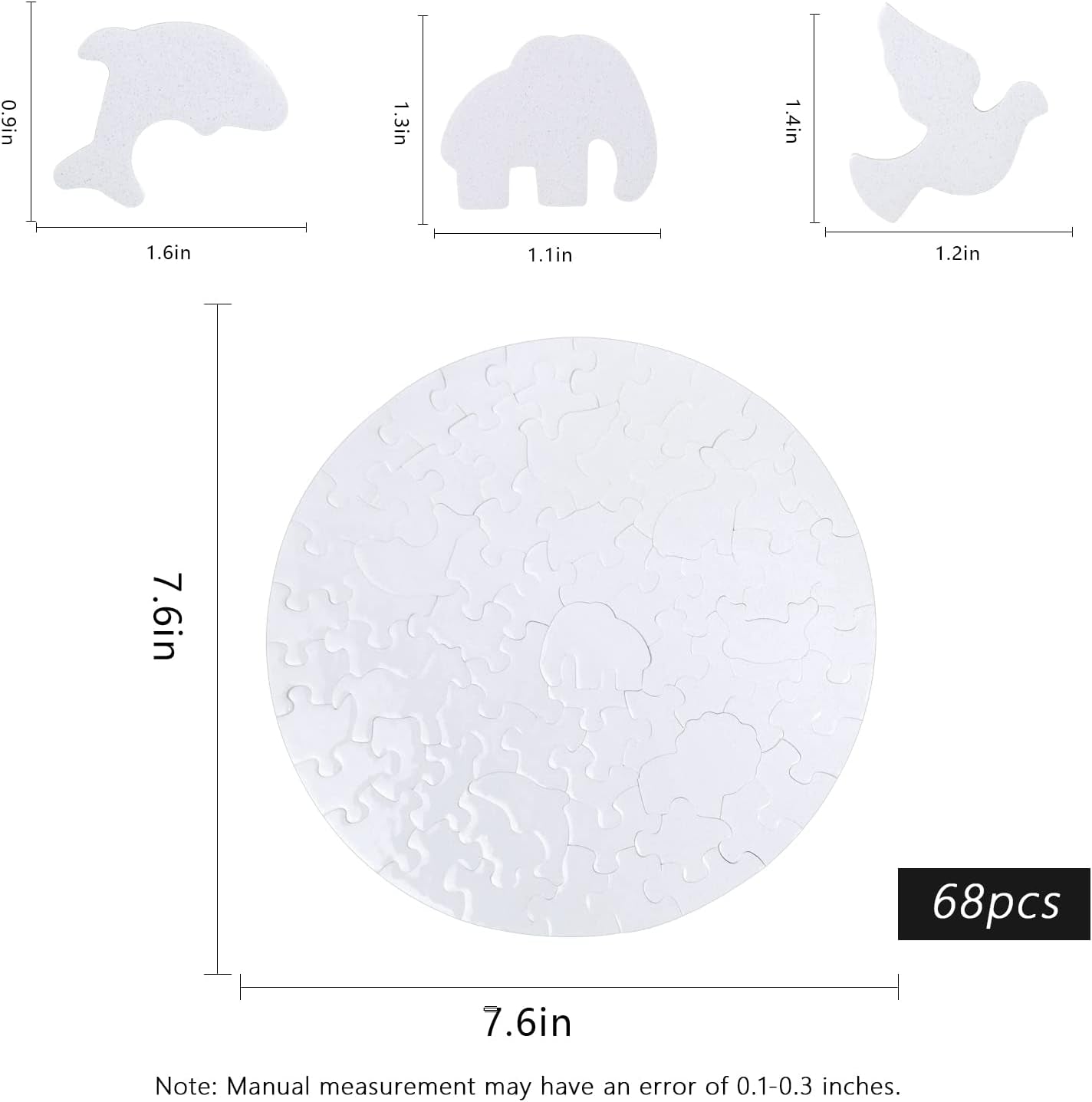 10 Sets round Sublimation Puzzle Blanks