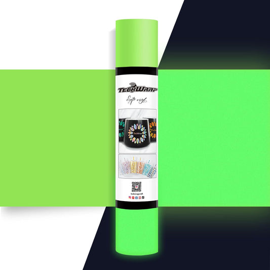Glow in Dark Vinyl Matte Adhesive Vinyl for Craft Cutter, Sign Plotter 1Ft X 5Ft Neon Green Permanent Vinyl, Neon Lime Green