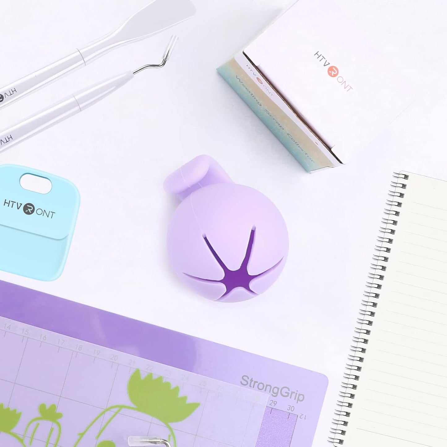 Vinyl Weeding Scrap Collector - Portable Handheld Scrap Collector Ring, Silicone Weeding Tools for HTV Crafting Adhesive Paper Sheets (Purple)