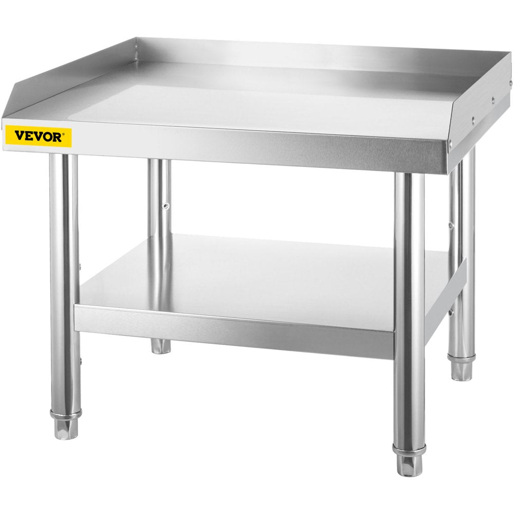 Stainless Steel Table, 24 X 28 Inch, Heavy Duty Prep & Work Metal Workbench with Adjustable Storage under Shelf and Table Feet, Commercial Equipment Stand for Hotel, Restaurant and Home Kitchen