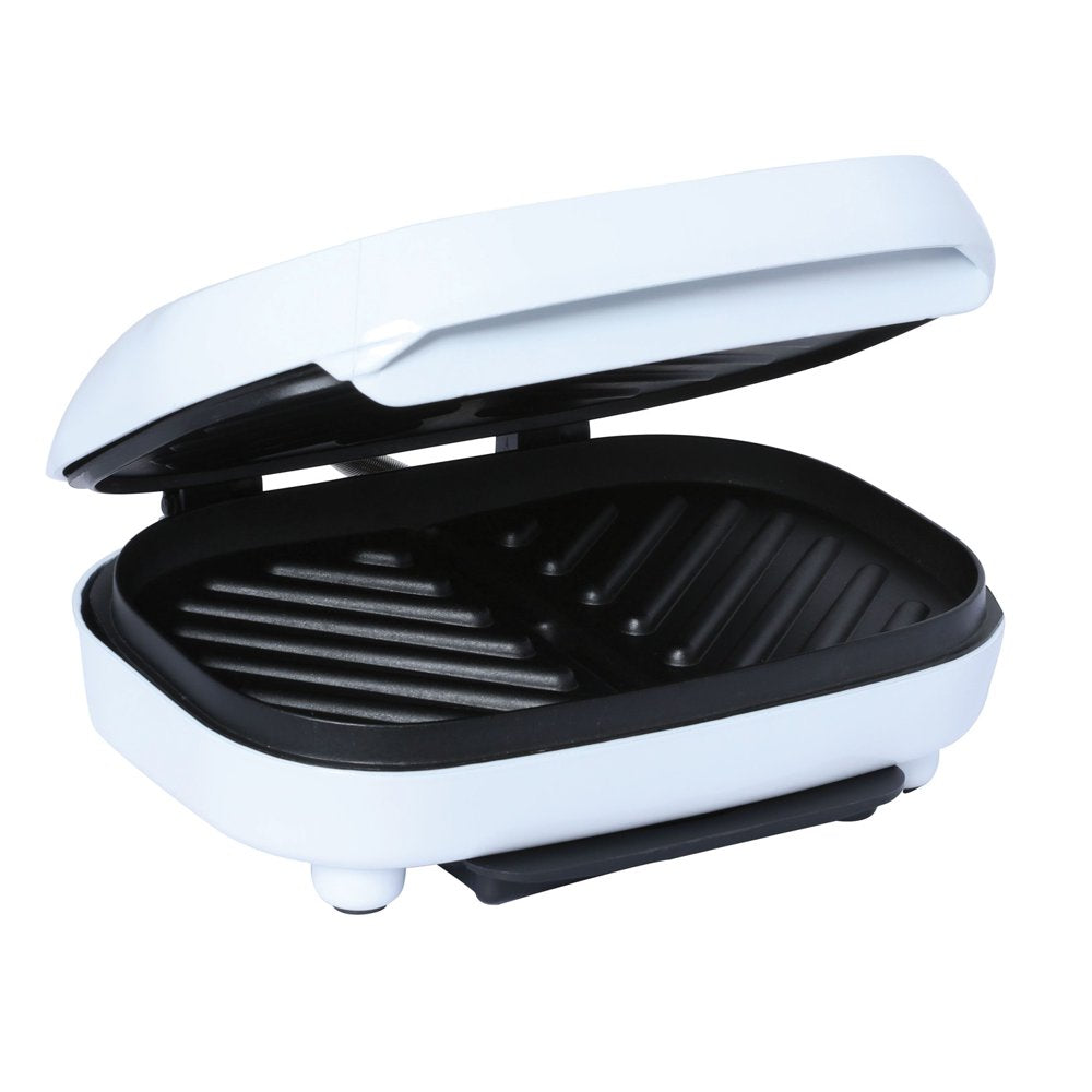 Brentwood TS-605 Non-Stick 750W Indoor Electric Contact Grill, White