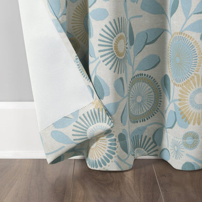 Blackout Print Blackout Grommet Curtain Panel, 40X95", Aqua Print