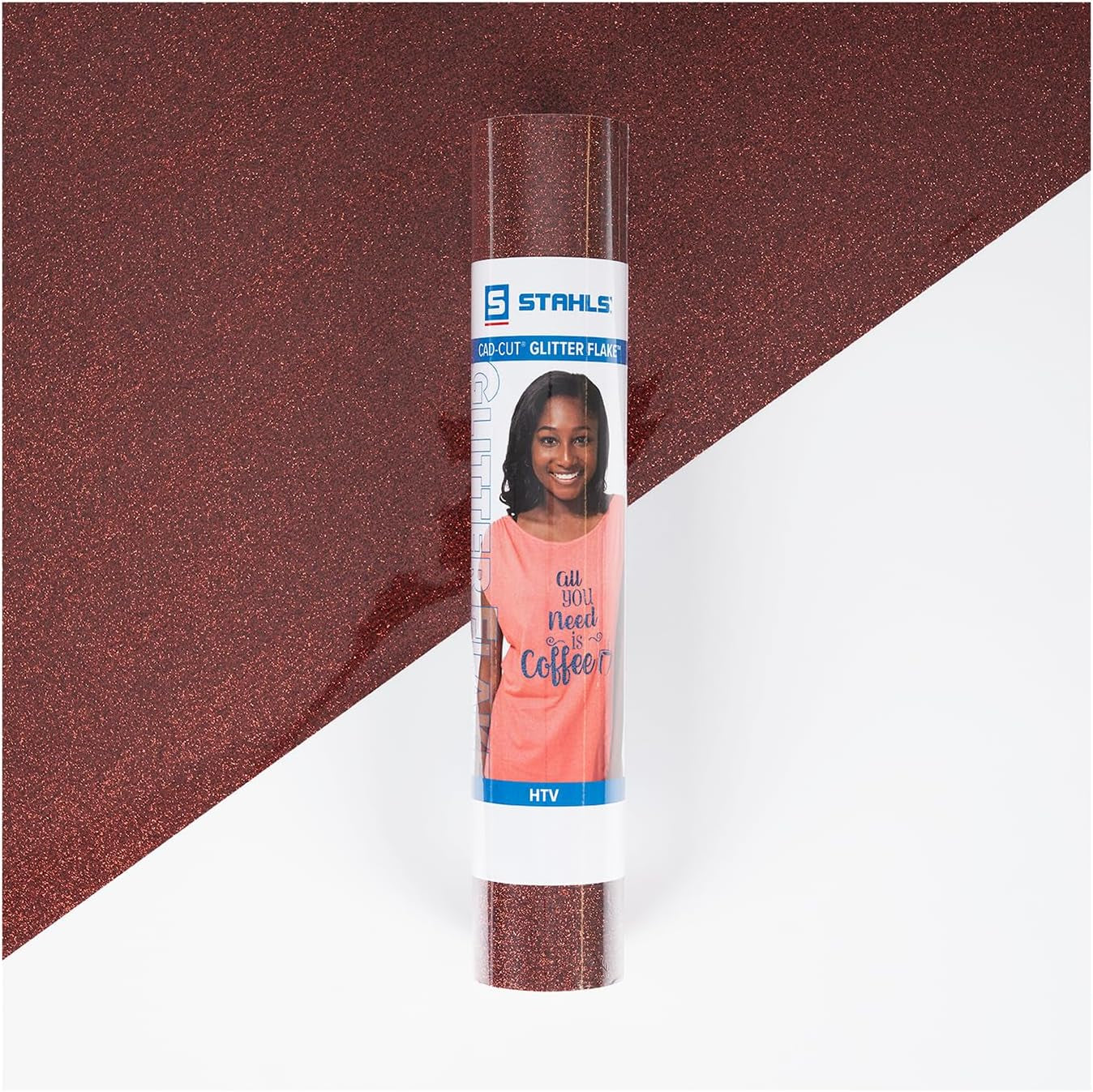 Stahls' HTV Heat Transfer Vinyl Cad-Cut Glitter Flake for Cotton, Polyester, Tri-Blends Lab-Tested for 50+ Washes, Compatible with All Cutters. Easy to Cut & Weed, Iron on Vinyl (Bronze)