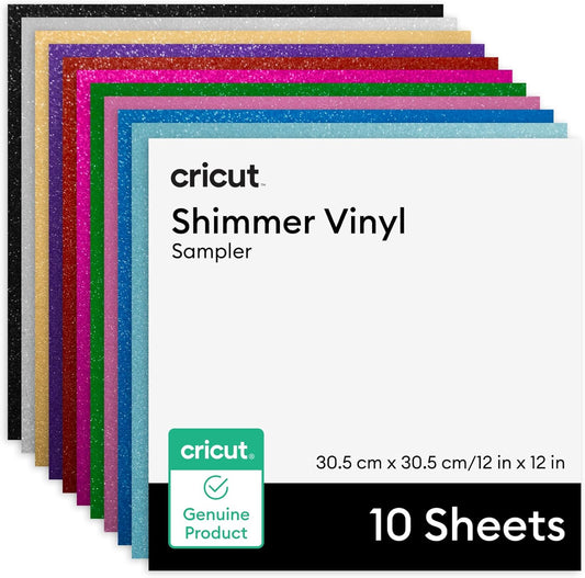 Cricut® Shimmer Vinyl – Permanent, Party Sampler - 12 in X 12 in (10 Ct)