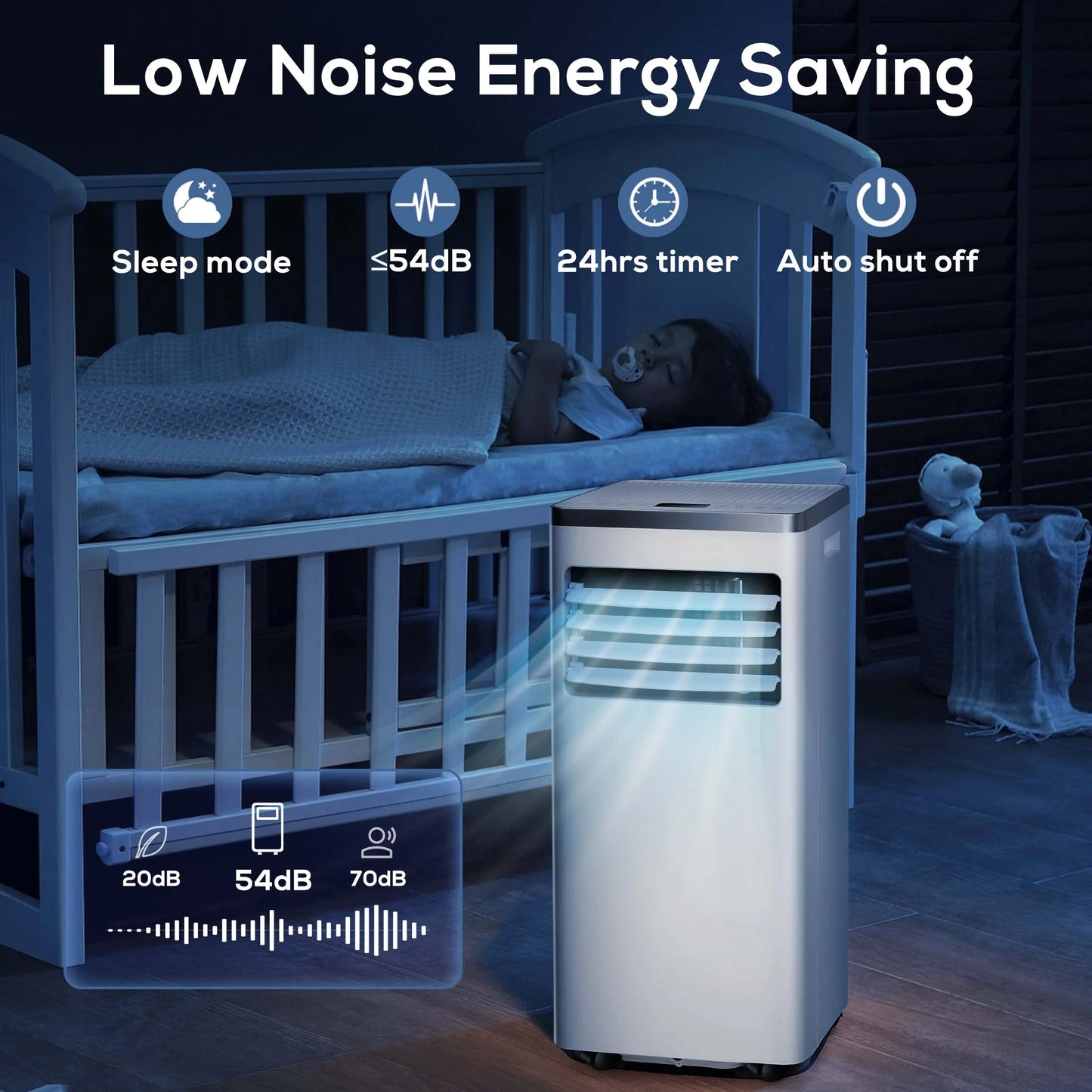 10000BTU Portable Air Conditioner with Remote Control, AC Unit Covers up to 450 Sq. Ft.