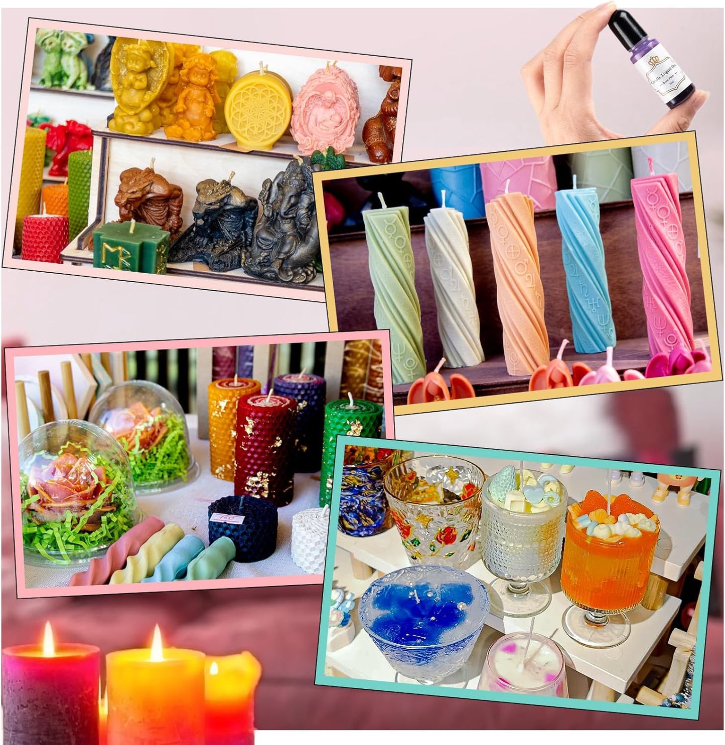 Candle Dye - 16 Vivid Colors Liquid Candle Wax Dye, High Concentrate Candle Dye for Soy Wax, Beeswax, Gel Wax, Palm Wax - 10Ml/ 0.35 Oz