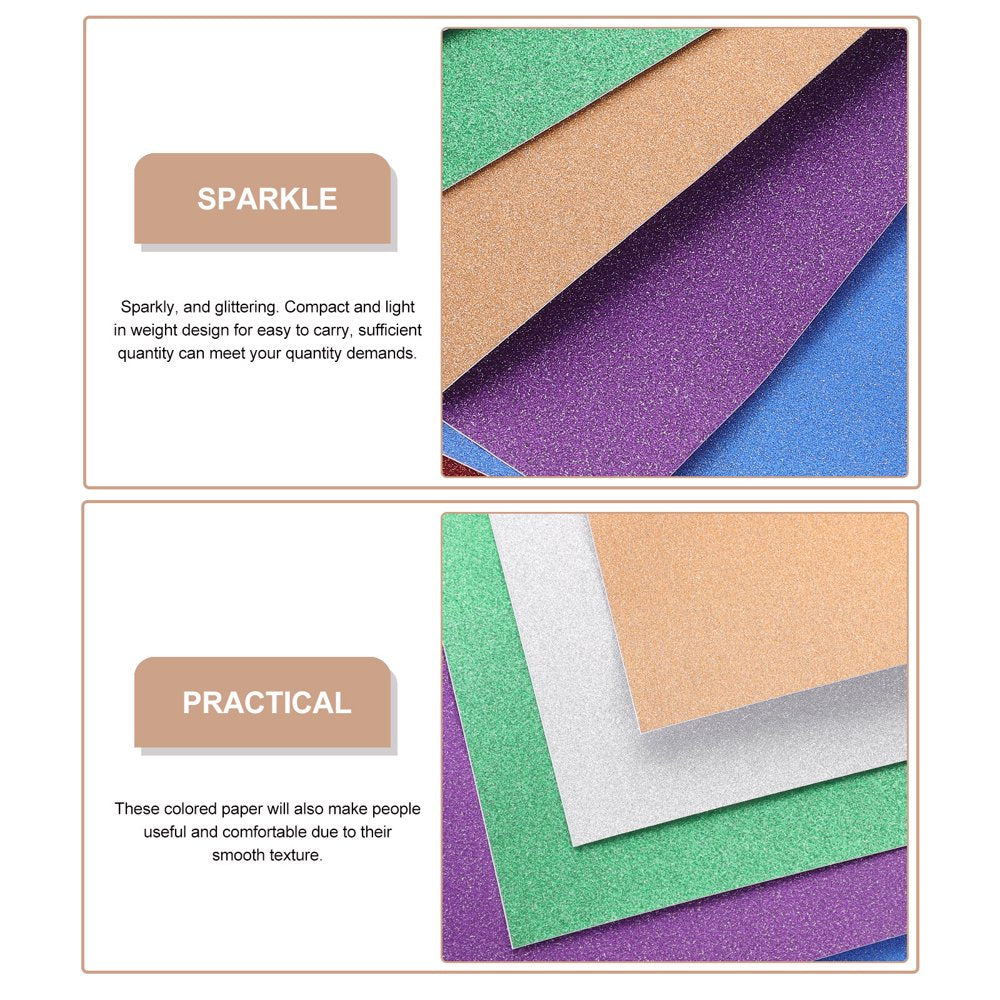 20 Sheets Glitter Craft Paper Sparkle Cardstock Papers Self Adhesive Shiny Glitter Paper
