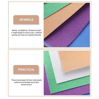 20 Sheets Glitter Craft Paper Sparkle Cardstock Papers Self Adhesive Shiny Glitter Paper