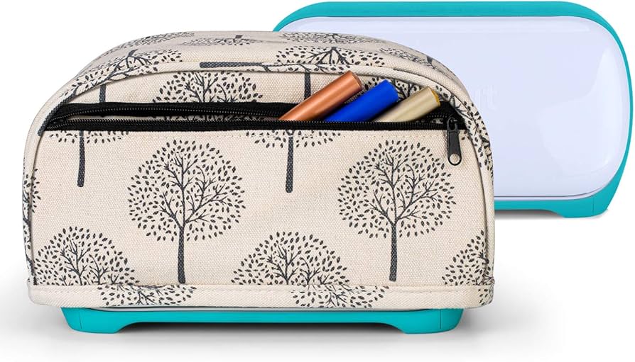 Yarwo Dust Cover Compatible with Cricut Joy, Heavy Duty Canvas Cover with Zipper Pocket and Wipe Clean Liner