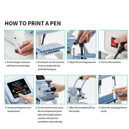 H1P Pen Heat Press Machine for Making Pens Sublimation Logo Patterns