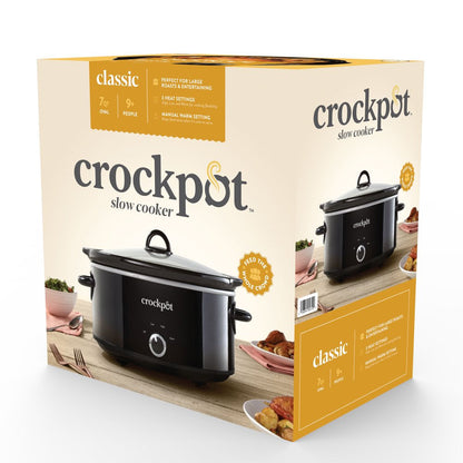 7-Quart Manual Slow Cooker, Black