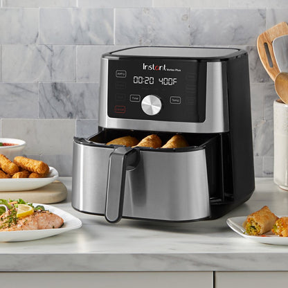 Vortex plus 6-In-1 Large 6-Quart Air Fryer Oven with Customizable Smart Cooking Programs, Non-Stick and Dishwasher-Safe Basket, Includes Free App over 1900 Recipes, Stainless Steel